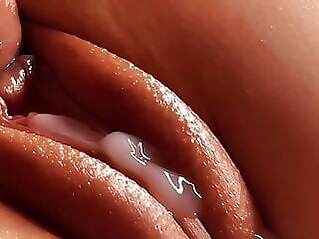 amateur Beautiful pussy covered in lubricant and cum. Close-up cumshot close-up